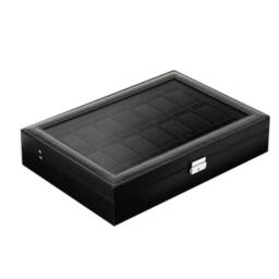 Hinsinc 24 Grids Watch Box Display Storage Jewelry Holder in Black - thumbnail 3