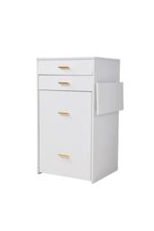 Living and Home Multifunctional Foldable Vanity Desk with Storage Drawers & Stool in White - thumbnail 2