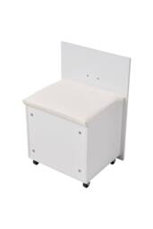 Living and Home Multifunctional Foldable Vanity Desk with Storage Drawers & Stool in White - thumbnail 6