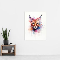 "Artery8 Wall Art Print Caracal Cat Lovers Gift Watercolour Pet Portrait Painting Artwork Poster - Size: W12"" x H16""" - thumbnail 4