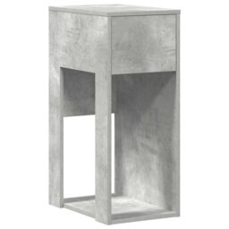 Berkfield Home Computer Tower Stand with Drawer Concrete Grey 30x44x74 cm - Size: 30 x 44 x 74 cm - thumbnail 2