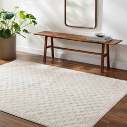 Livabliss Freud-Modern Ivory Black Brown High Pile Checkered Living Dining Rug in White - Size: 80 cm x 220 cm - thumbnail 1