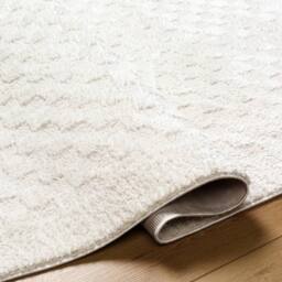 Livabliss Freud-Modern Ivory Black Brown High Pile Checkered Living Dining Rug in White - Size: 80 cm x 220 cm - thumbnail 4