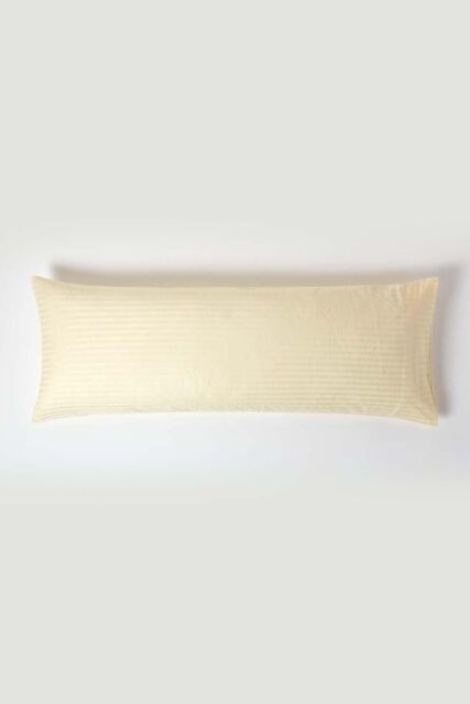 Homescapes Egyptian Cotton Ultrasoft Body Pillowcase 330 TC in Bright Yellow - image 1