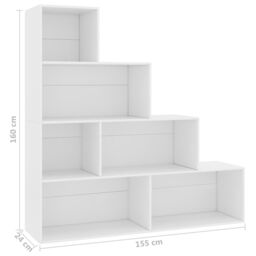 Berkfield Home Book Cabinet/Room Divider White 155x24x160 cm Engineered Wood - Size: 155 x 24 x 160 cm - thumbnail 6
