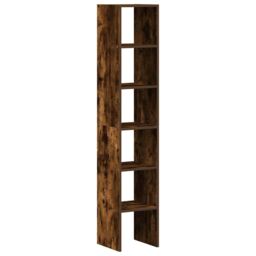 Berkfield Home Bookcases 2 pcs Stackable Smoked Oak 30x30x80 cm Engineered Wood in Brown - Size: 30 x 30 x 80 cm - thumbnail 6