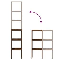 Berkfield Home Bookcases 2 pcs Stackable Smoked Oak 30x30x80 cm Engineered Wood in Brown - Size: 30 x 30 x 80 cm - thumbnail 7