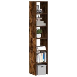 Berkfield Home Bookcases 2 pcs Stackable Smoked Oak 30x30x80 cm Engineered Wood in Brown - Size: 30 x 30 x 80 cm - thumbnail 1
