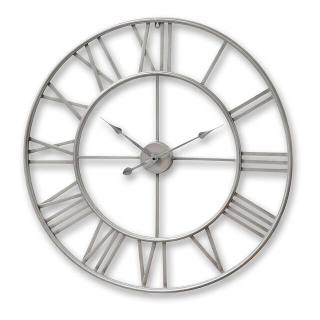 Love Lace Large Silver Skeleton Wall Clock - image 1