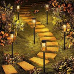 KORVIXA 2Pcs Solar Lights Outdoor Garden in Black - Size: 0.6m2 - thumbnail 4