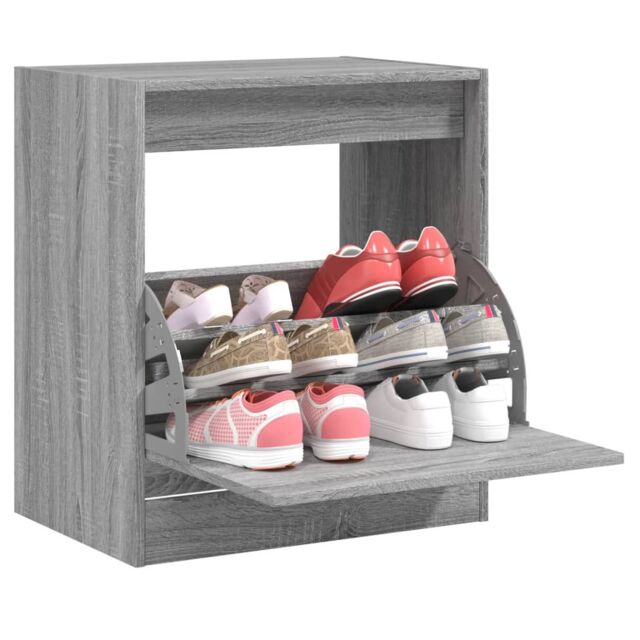 Berkfield Home Shoe Cabinet Grey Sonoma 60x42x69 cm Engineered Wood - Size: 60 x 42 x 69 cm - image 1