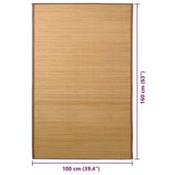 Berkfield Home Rug Bamboo 100x160 cm Brown in Light Tan - Size: 100 cm diameter - thumbnail 7