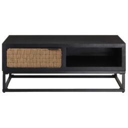 Berkfield Home Coffee Table 90x60x35 cm Solid Mango Wood in Black - Size: 90 x 60 x 35 cm - thumbnail 2