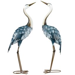 OUTSUNNY Crane Garden Ornaments, 2 PCS Steel Garden Statue Set Multi-Colour - Size: 1 Pack - thumbnail 2