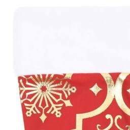 Berkfield Home Luxury Christmas Tree Skirt with Sock Red 122 cm Fabric - thumbnail 5