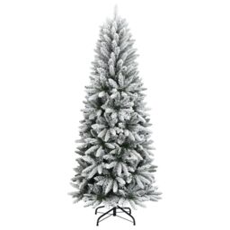 Berkfield Home Artificial Christmas Tree with Flocked Snow 210 cm PVC&PE in White - thumbnail 2