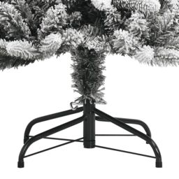 Berkfield Home Artificial Christmas Tree with Flocked Snow 210 cm PVC&PE in White - thumbnail 4