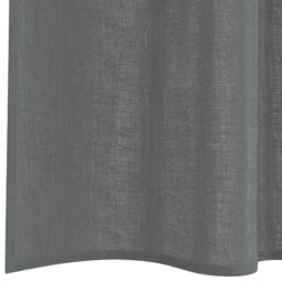 Berkfield Home Voile Curtains with Rod Pockets 2 pcs Dark Grey - thumbnail 6