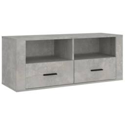 Berkfield Home TV Cabinet Concrete Grey 100x35x40 cm Engineered Wood - Size: 100 x 35 x 40 cm