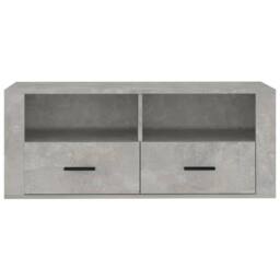 Berkfield Home TV Cabinet Concrete Grey 100x35x40 cm Engineered Wood - Size: 100 x 35 x 40 cm - thumbnail 6