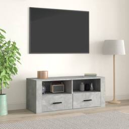Berkfield Home TV Cabinet Concrete Grey 100x35x40 cm Engineered Wood - Size: 100 x 35 x 40 cm - thumbnail 2