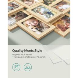 SONGMICS Wall Photo Display Set Standard Photo Frame Gallery Display in Natural - thumbnail 4