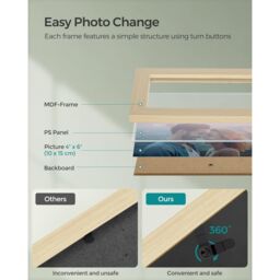 SONGMICS Wall Photo Display Set Standard Photo Frame Gallery Display in Natural - thumbnail 5