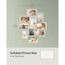SONGMICS Wall Photo Display Set Standard Photo Frame Gallery Display in Natural - thumbnail 2