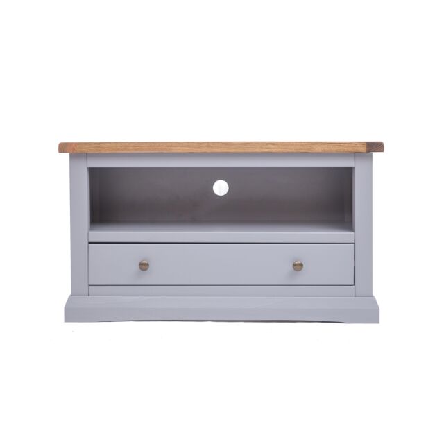 Cabinet Bits Rocca Grey 1 Drawer TV Cabinet Brass Knob - image 1