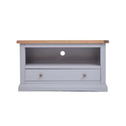 Cabinet Bits Rocca Grey 1 Drawer TV Cabinet Brass Knob