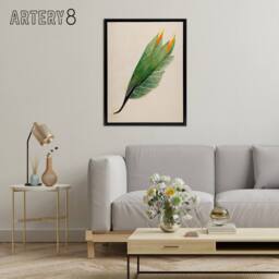 "Artery8 Bird Of Paradise Leaf Botanical Framed Canvas Wall Art Print in Green - Size: W12"" x H16""" - thumbnail 3