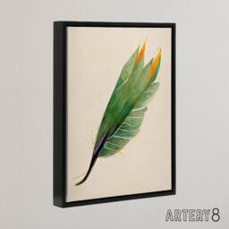 "Artery8 Bird Of Paradise Leaf Botanical Framed Canvas Wall Art Print in Green - Size: W12"" x H16""" - thumbnail 2