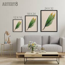 "Artery8 Bird Of Paradise Leaf Botanical Framed Canvas Wall Art Print in Green - Size: W12"" x H16""" - thumbnail 4
