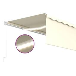 Berkfield Home Manual Retractable Awning with Blind&LED 5x3m Cream - thumbnail 5