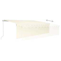 Berkfield Home Manual Retractable Awning with Blind&LED 5x3m Cream - thumbnail 4