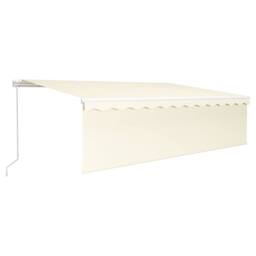 Berkfield Home Manual Retractable Awning with Blind&LED 5x3m Cream - thumbnail 2