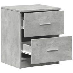 Berkfield Home Durable Bedside Cabinet with 2 Drawers Concrete Grey 40x36x50 cm - Size: 40 x 36 x 50 cm - thumbnail 5