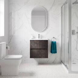 Balterley Chartley Contemporary 2 Drawer Wall Hung Vanity Basin Unit, 500mm in Grey - thumbnail 4
