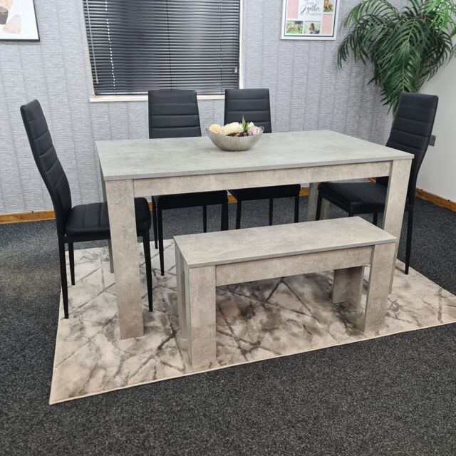 KOSY KOALA Dining Table Set for 6 Wooden Dining Table & 4 Chairs & 1 Bench - Size: 140 cm x 80 cm - image 1