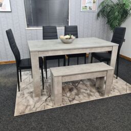 KOSY KOALA Dining Table Set for 6 Wooden Dining Table & 4 Chairs & 1 Bench - Size: 140 cm x 80 cm - thumbnail 1