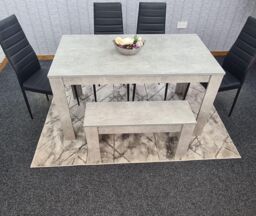 KOSY KOALA Dining Table Set for 6 Wooden Dining Table & 4 Chairs & 1 Bench - Size: 140 cm x 80 cm - thumbnail 6