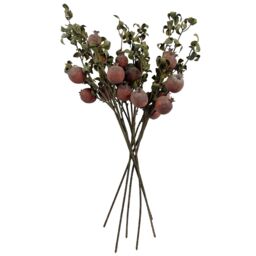 Leaf Artificial Floral Foliage Stem Pomegranate Realistic 75cm Pack of 6 in Red - thumbnail 2