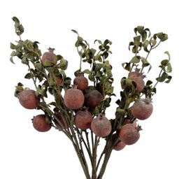 Leaf Artificial Floral Foliage Stem Pomegranate Realistic 75cm Pack of 6 in Red - thumbnail 1