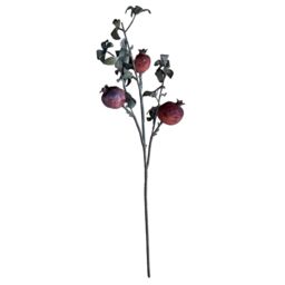 Leaf Artificial Floral Foliage Stem Pomegranate Realistic 75cm Pack of 6 in Red - thumbnail 3