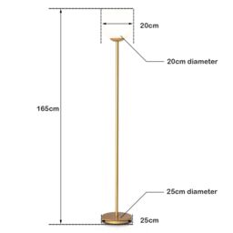 Costway Modern Globe Floor Lamp with Acrylic Lampshade & Foot Switch E27 Holder in Gold - thumbnail 2