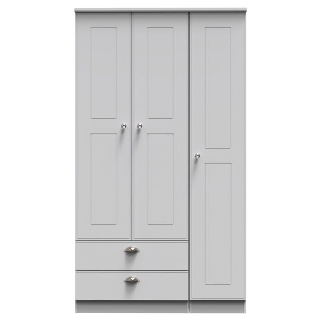 Ready Assembled 2 U Albert Triple Wardrobe with 2 Drawers (Ready Assembled) in Grey - image 1
