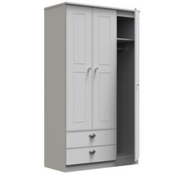 Ready Assembled 2 U Albert Triple Wardrobe with 2 Drawers (Ready Assembled) in Grey - thumbnail 6