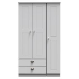 Ready Assembled 2 U Albert Triple Wardrobe with 2 Drawers (Ready Assembled) in Grey - thumbnail 1