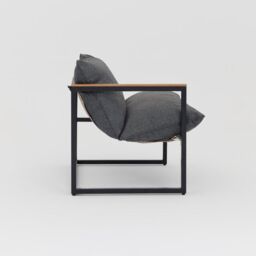 Home Detail Marbella Black Garden Balcony Set with Grey Cushions - thumbnail 3