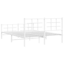 Berkfield Home Metal Bed Frame without Mattress with Footboard White 150x200cm - Size: 150x200 cm - thumbnail 7